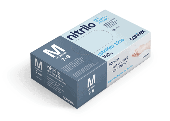 Sanitex Blue Nitrile Gloves 100pcs/box