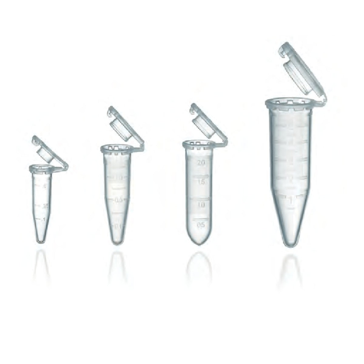 Snap-lock microcentrifuge tubes, 0.6ml, 1.5ml, 2.0ml and 5.0ml